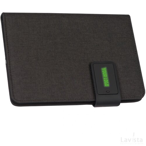 Notitieboek DIN A5 met geïntegreerde powerbank groen