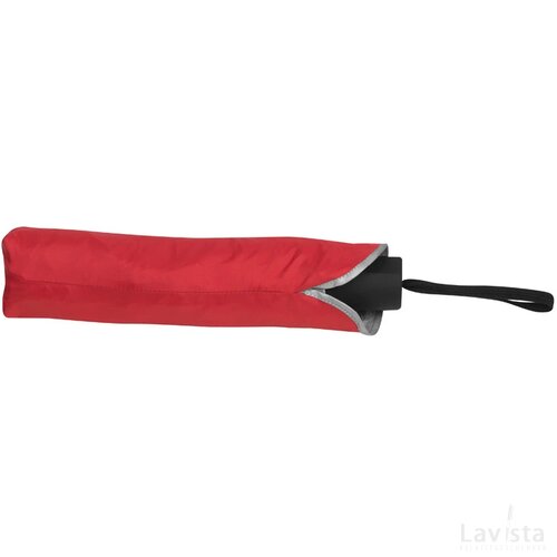 Paraplu met zilverkleurige binnenkant rood