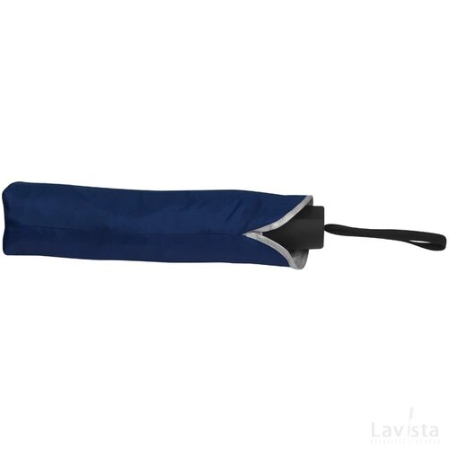 Paraplu met zilverkleurige binnenkant donkerblauw darkblue donkerblauw