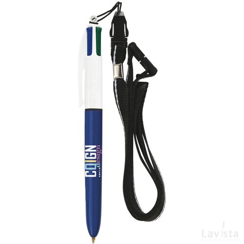 BIC® 4 Colours balpen + Lanyard
