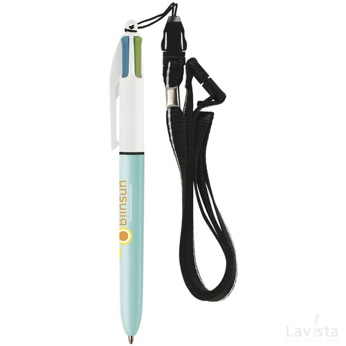 BIC® 4 Colours Fashion balpen + Lanyard