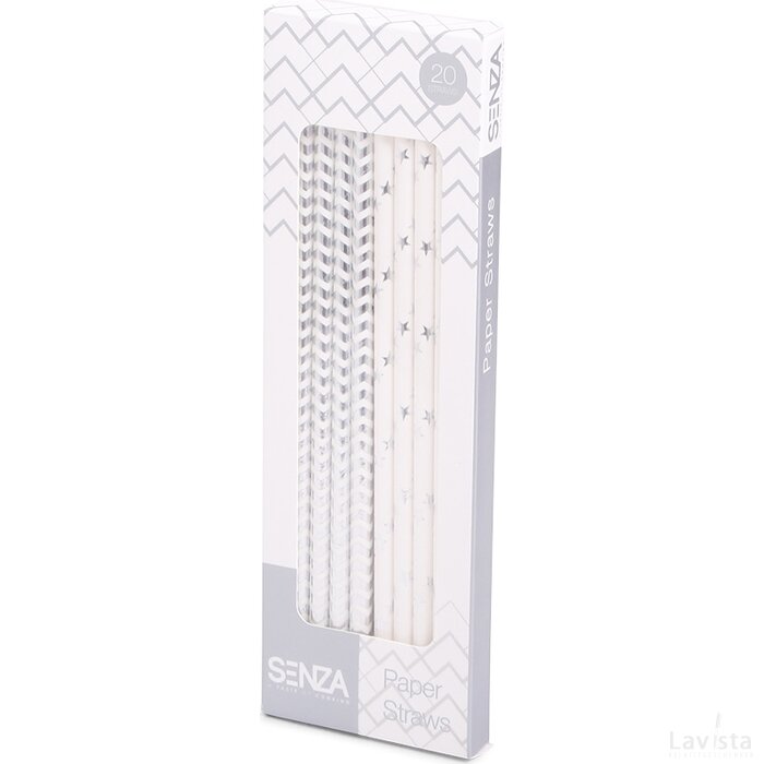 SENZA Paper Straws Silver
