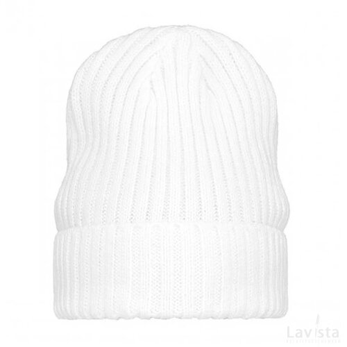 Grof gebreide muts wit