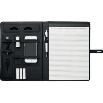 A4 schrijfmap/draadloze oplader Smartfolder zwart