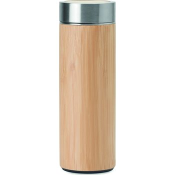 Dubbelwandige bamboe fles 400ml Batumi hout