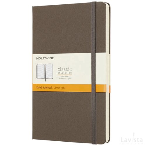 Moleskine Classic Hard Cover Large gelinieerd Earth Brown Aarde bruin