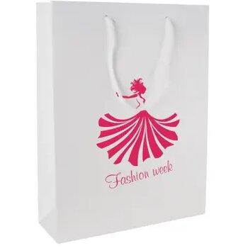 Glans gelamineerde papieren tas 200x260x80 mm wit wit Glans gelamineerde papieren tas 200x260x80 mm wit wit