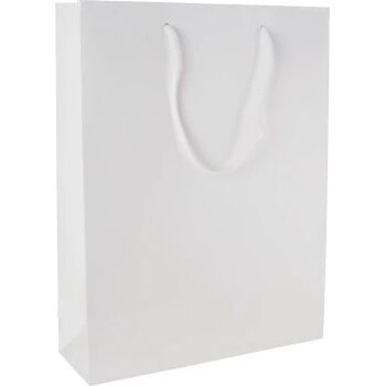 Glans gelamineerde papieren tas 200x260x80 mm wit wit