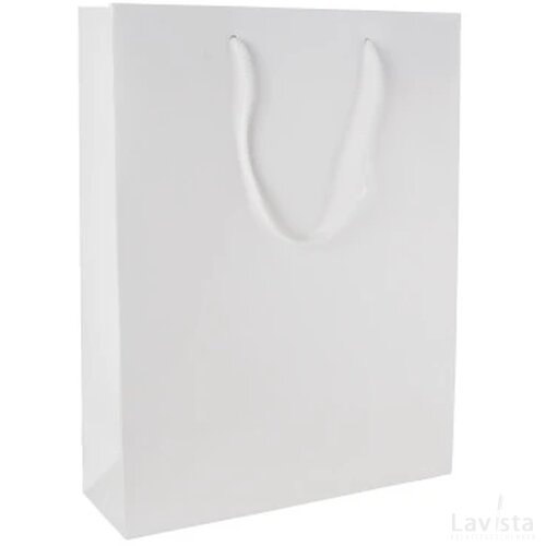 Glans gelamineerde papieren tas 200x260x80 mm wit wit