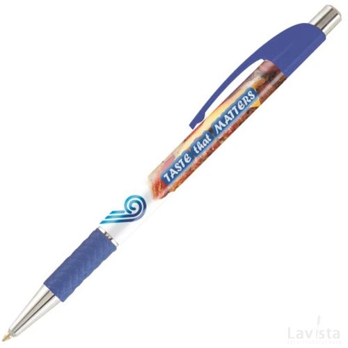 DIA balpen met gripzone in full colour all over bedrukt donkerblauw