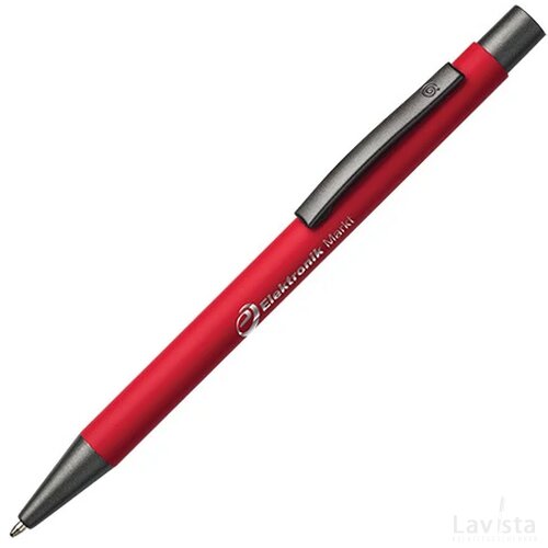 BARBADOS soft touch balpen met lasergravering rood