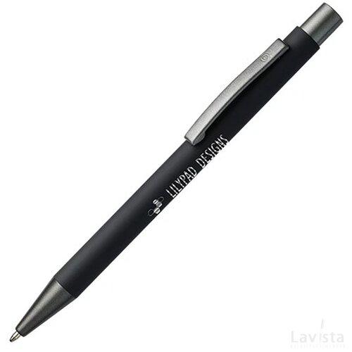BARBADOS soft touch balpen met lasergravering zwart