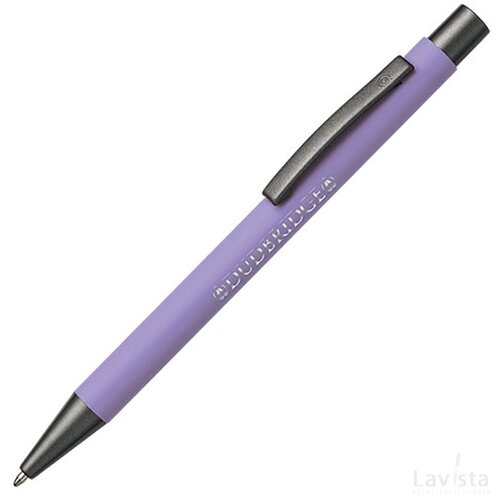 BARBADOS soft touch balpen met lasergravering lila