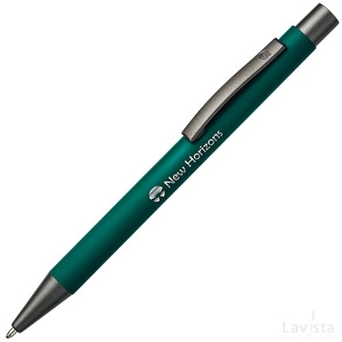 BARBADOS soft touch balpen met lasergravering donkergroen