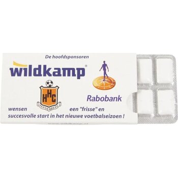 Kauwgum met Xylitol blister 12 stuks in kartonnen huls incl. full colour custom made