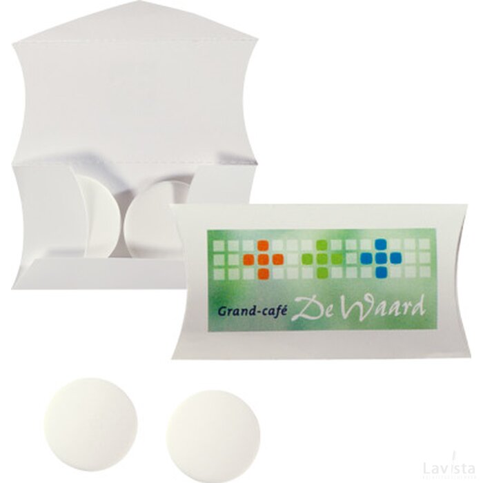 Kartonnen hulsje met 2 grote mints custom made