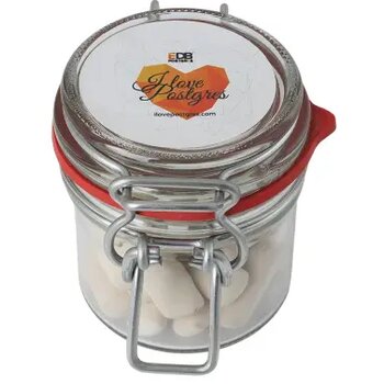 Glazen weckpotje met snoep (125 ml) Transparant