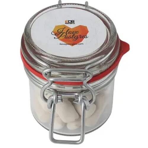 Glazen weckpotje met snoep (125 ml) Transparant