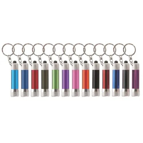 Zaklamp LED sleutelhanger met batterijen inclusief lasergravering