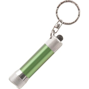 Zaklamp LED sleutelhanger met batterijen inclusief lasergravering lichtgroen