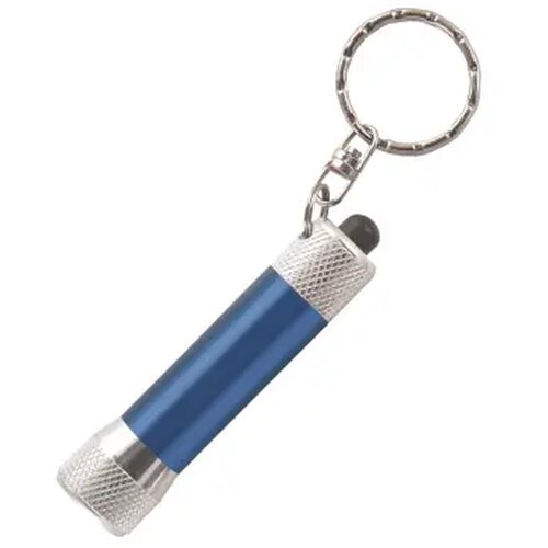 Zaklamp LED sleutelhanger met batterijen inclusief lasergravering donkerblauw