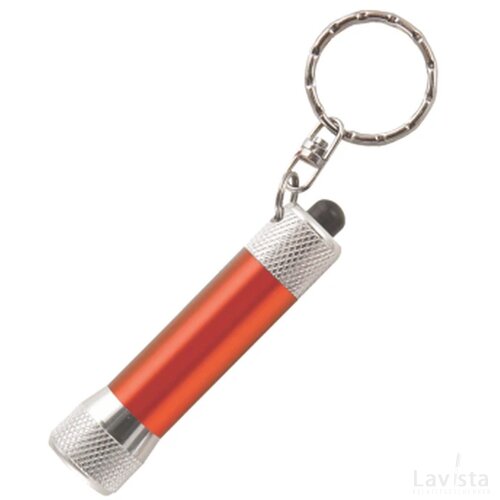 Zaklamp LED sleutelhanger met batterijen inclusief lasergravering oranje