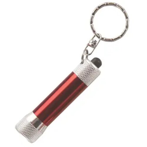 Zaklamp LED sleutelhanger met batterijen inclusief lasergravering rood