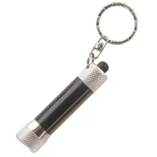 Zaklamp LED sleutelhanger met batterijen inclusief lasergravering antraciet
