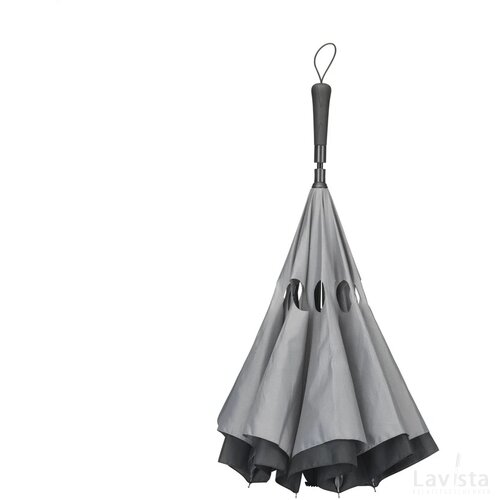 Reverse Umbrella Omgekeerde Paraplu Zwart/Grijs