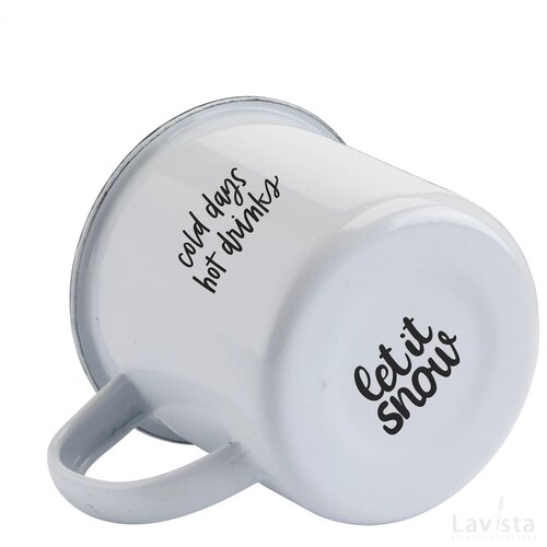 Retro Emaille Mug Mok Wit/Zwart