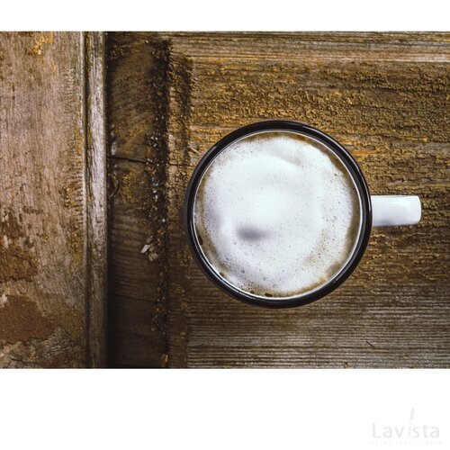 Retro Emaille Mug Mok Wit/Zwart