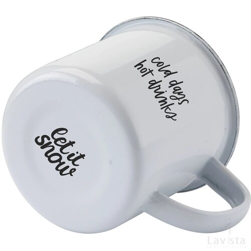 Retro Emaille Mug Mok Wit/Zwart