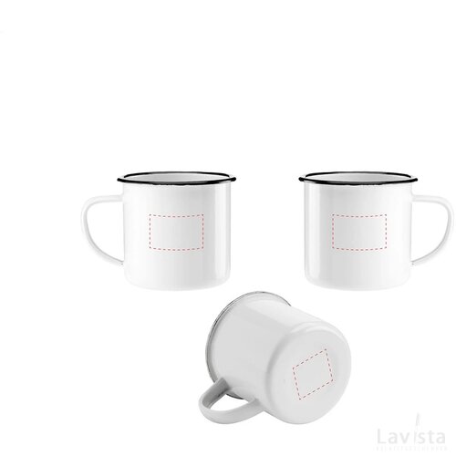 Retro Emaille Mug Mok Zwart/Wit