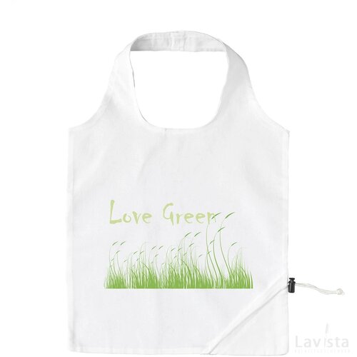 Stawberry Cotton Opvouwbare Tas Wit