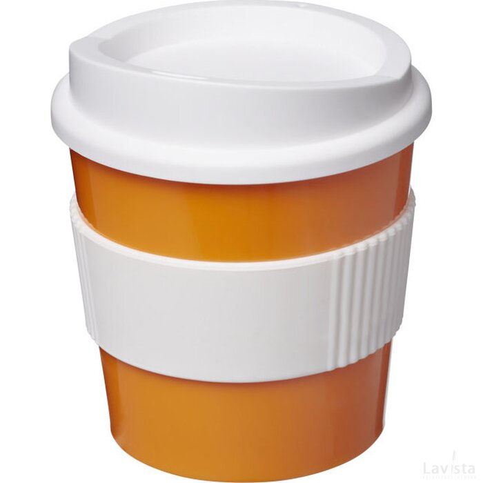 Americano® primo 250 ml beker met grip Oranje,Wit Oranje, Wit Oranje/Wit