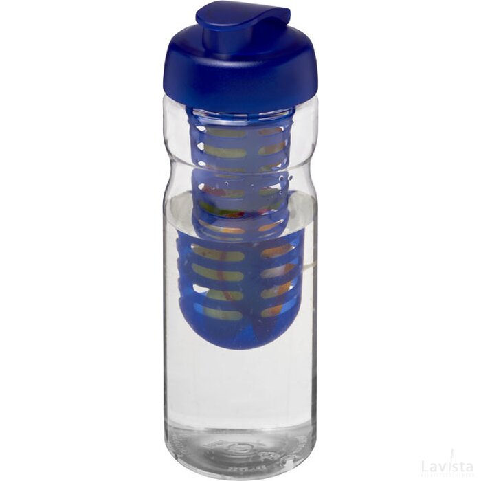 H2O Base® 650 ml sportfles en infuser met flipcapdeksel Transparant,blauw Transparant, Blauw Transparant/Blauw
