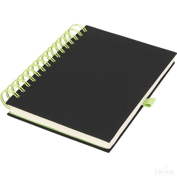 Wiro notitieboek met kleurige spiraalrug Zwart,blauw Zwart, Blauw Zwart/Blauw