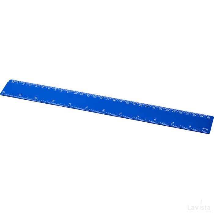 Renzo 30 cm kunststof liniaal blauw Blauw