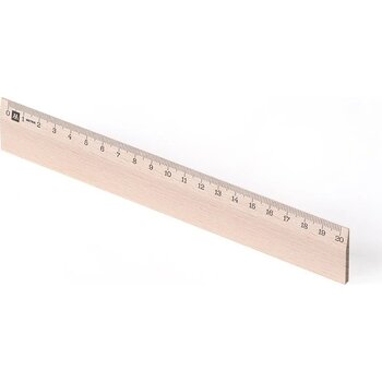 Liniaal van beukenhout 20 cm