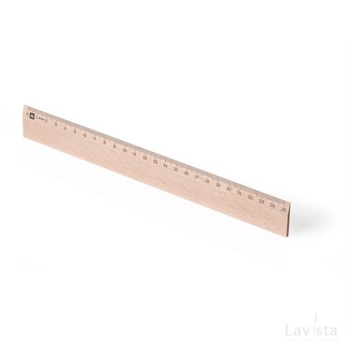 Liniaal van beukenhout 25 cm