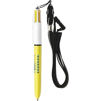 BIC® 4 Colours Sun ballpen + Lanyard
