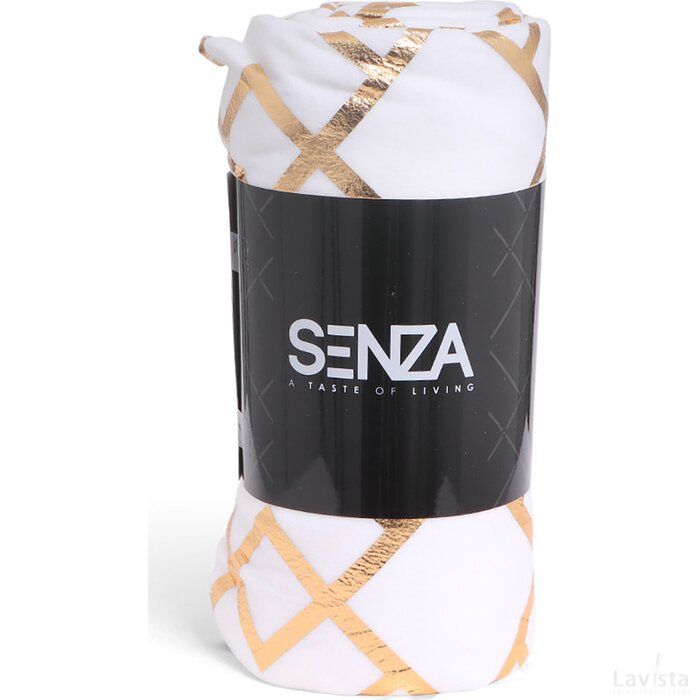 SENZA Pattern Blanket White/Gold