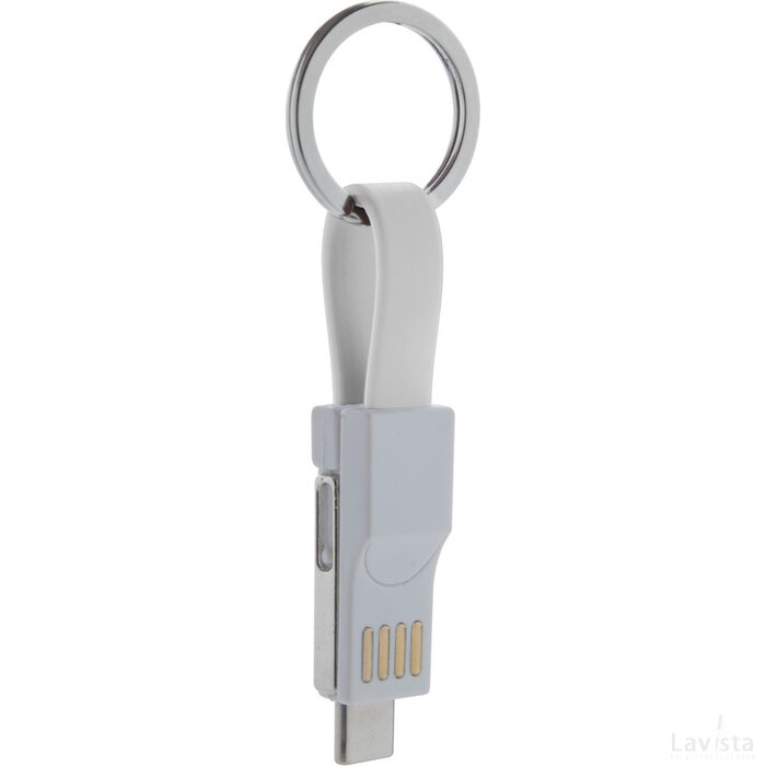 Hedul Sleutelhanger Met Usb-Kabel Wit