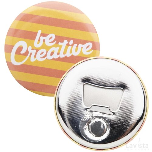 Magbadge Bottle Button Met Pin En Flesopener Zilver