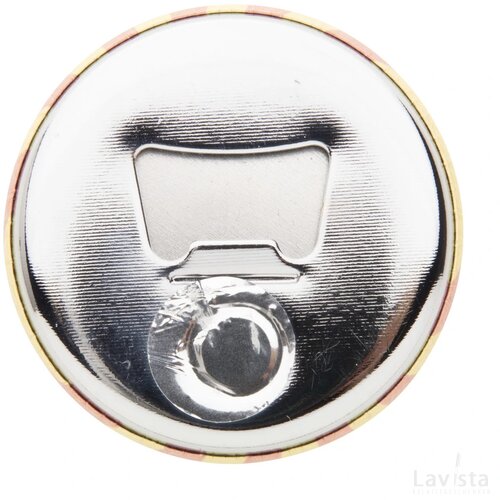 Magbadge Bottle Button Met Pin En Flesopener Zilver