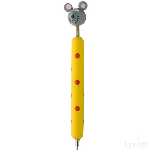 Zoom Pen Met Figuurtje, Muis Geel