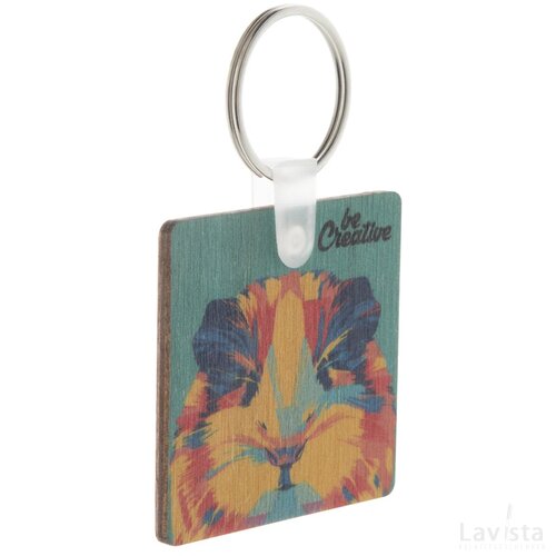 Sleutelhanger | Berkenhout | Vierkant| Full Colour