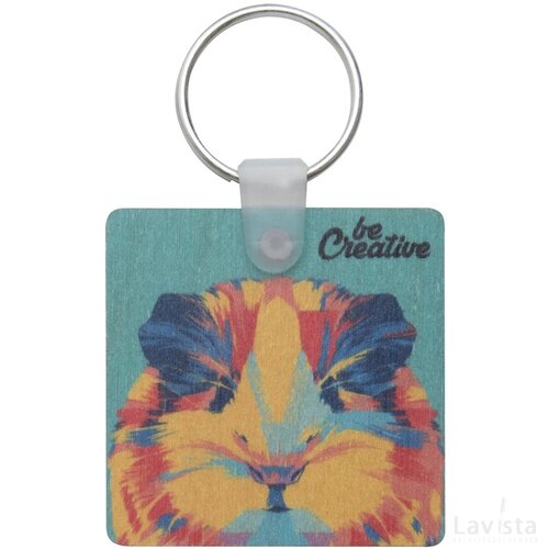 Sleutelhanger | Berkenhout | Vierkant| Full Colour
