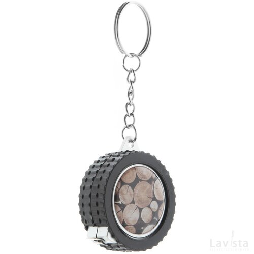 Wheel Sleutelhanger Met Meetlint Zwart
