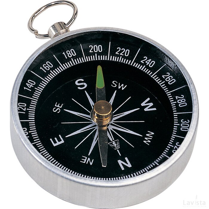 Nansen Metalen Kompas Met Sleutelring Zilver